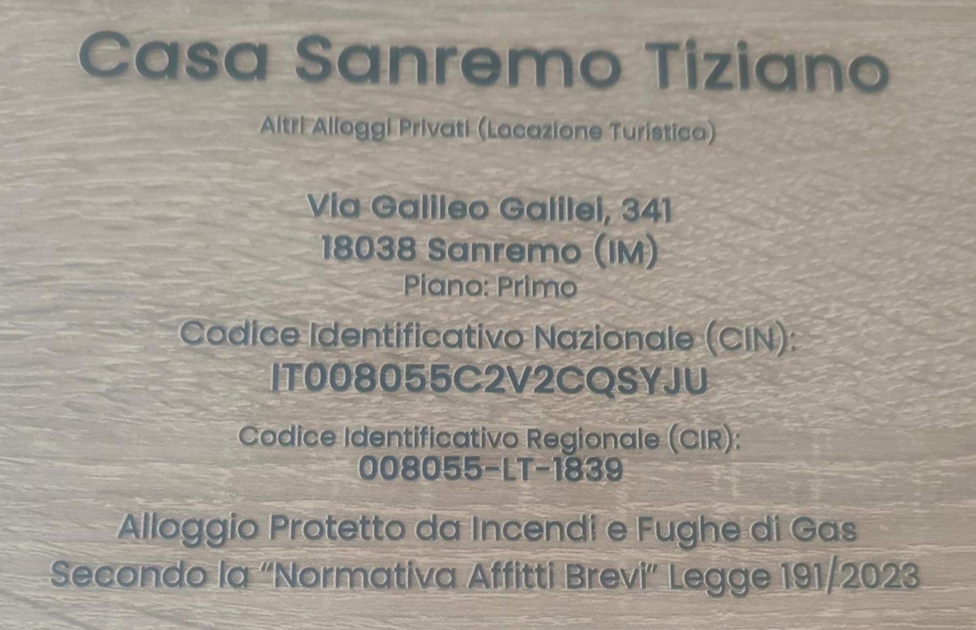 Casa Sanremo Tiziano Parking Gratis Spiaggia 15 Minuti A Piedi Екстер'єр фото